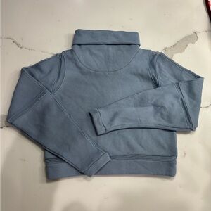 Alo Yoga Blue Advance Mesh Mock Neck Long Sleeve Shirt